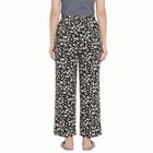 Women's Black Straight Fit Printed Pyjama, काला, small