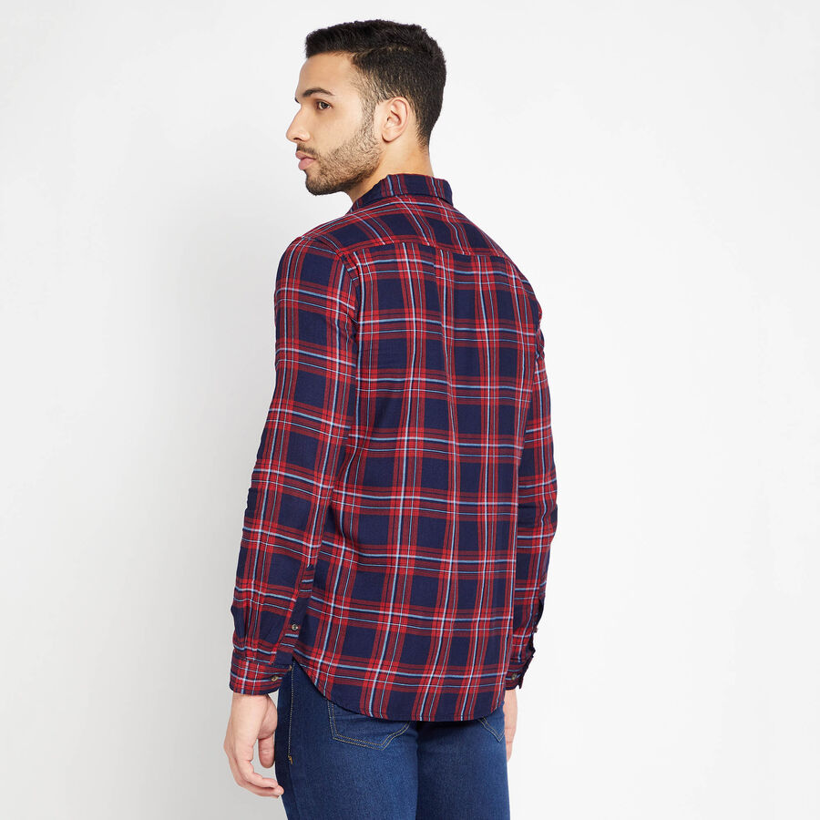 Cotton Checks Casual Shirt, Red, large image number null