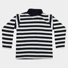 Boys' Navy Blue High Neck Striped Pullover, Navy Blue, small
