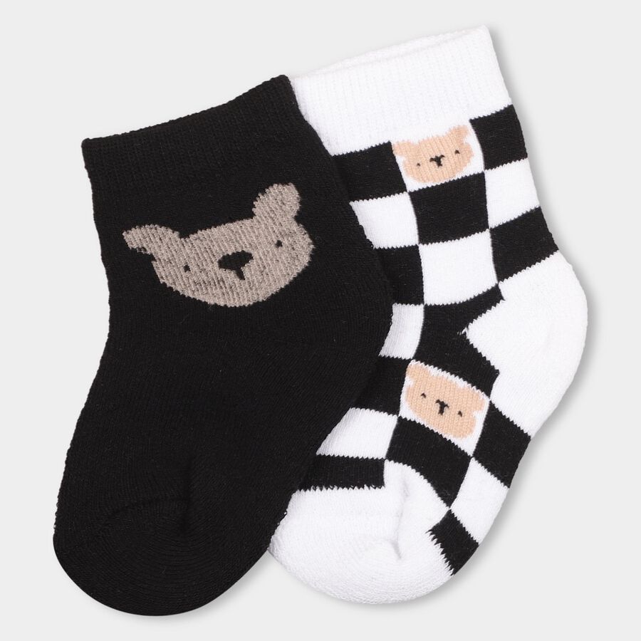 Infants' Socks (Pack of 2), Black, large image number null