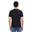 Men's Black Round Neck Athleisure T-Shirt, Black, small