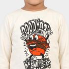 Boys Beige Cotton Blend Round Neck Regular Boys T-Shirt, गहरा पीला, small
