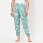 Women's Light Green Relaxed Fit Abstract Printed Harem Pants, हल्का हरा, small