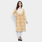 Embroidered Straight Kurta, पीला, small image number null