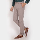 Solid Cross Pocket Slim Fit Trousers, Light Grey, small image number null