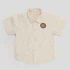 Infants Light Beige Cotton Half Sleeve Classic Casual Shirt, Yellow, small image number null