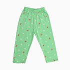 Girls' Light Mint Green Butterfly Printed Cotton Blend Pyjama, हल्का हरा, small image number null