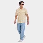 Men's White Cotton Casual Shirt, Off White, small