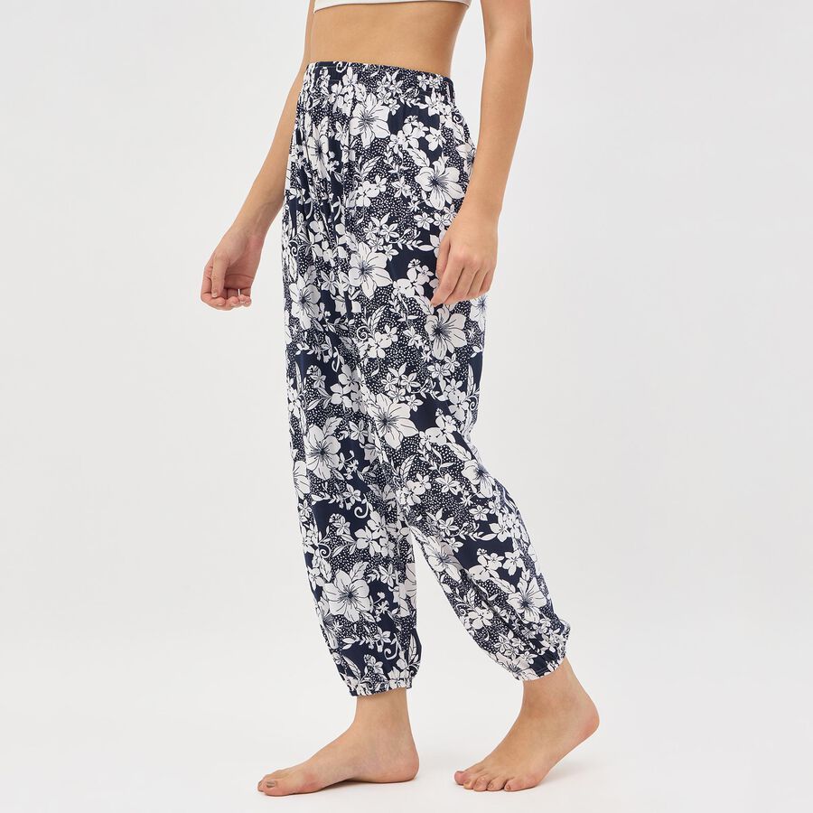 Women's Blue Skinny Fit Regular Style Harem Pants, Navy Blue, large image number null