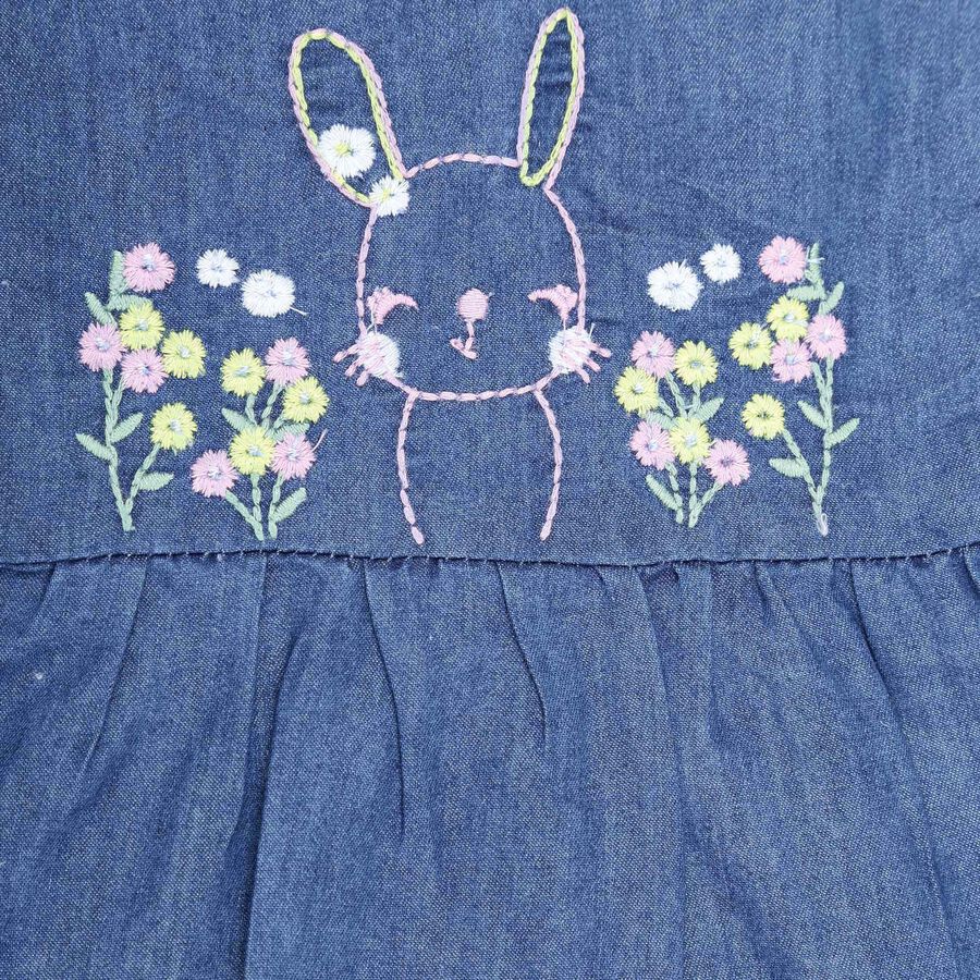 Infants Solid Frock, Dark Blue, large image number null
