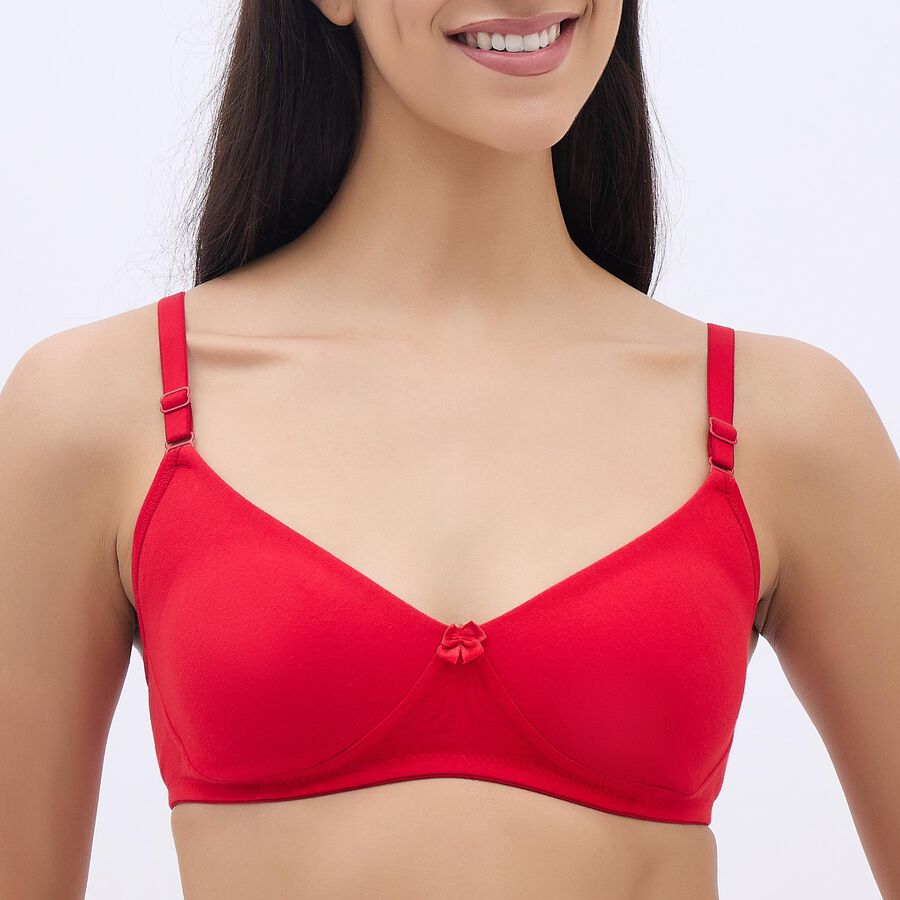 Women's Bright Cherry Red Wire-Free Everyday Bra, Red, large image number null