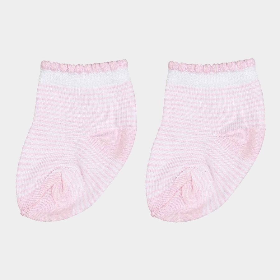 Infants Cotton Solid Socks, Pink, large image number null