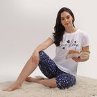 Ladies' 100% Cotton Night Suit, नेवी ब्लू, small image number null