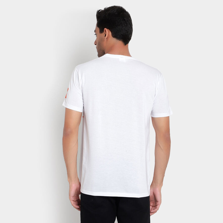 Cut & Sew Round Neck T-Shirt, White, large image number null