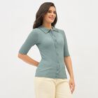 Women's Light Dusty Blue Classic Shirt, Light Blue, small