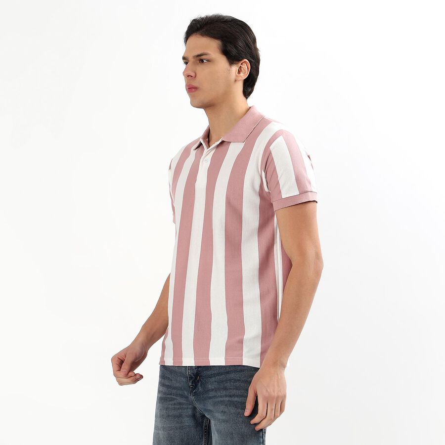 Men's Collared Half Sleeves T-Shirt, Pink, large image number null