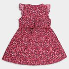 Girls' 100% Cotton Frock , रानी (फ्यूशिया), small image number null