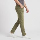 Men's Olive Green Slim Fit Faded Jeans, ओलिव, small