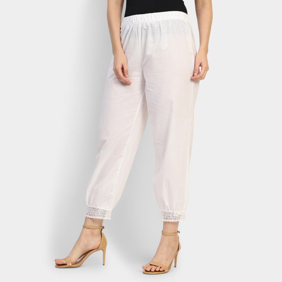Ladies' 100% Cotton Palazzos , Off White, large image number null