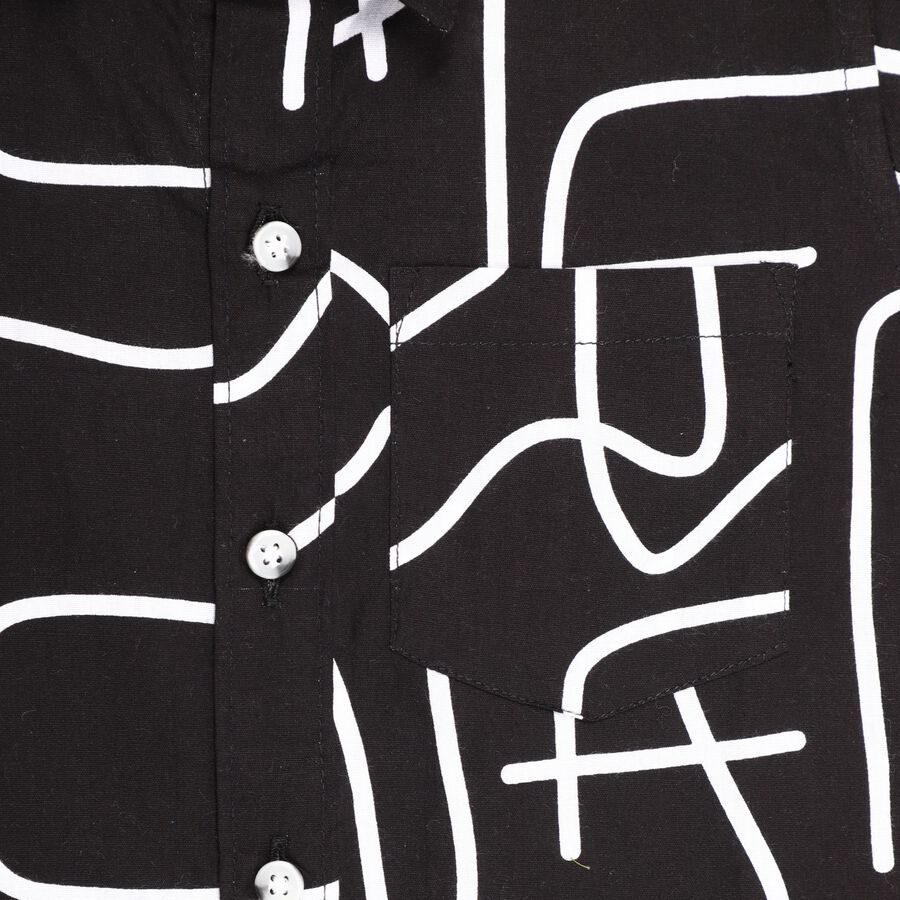 Boys' 100% Cotton Casual Shirt, Black, large image number null
