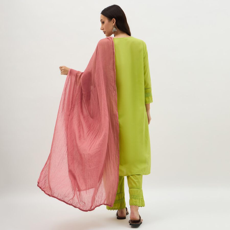 Women's Muted Pink Cotton Crinkled Dupatta, Purple, large image number null