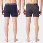Men's Navy Blue Regular Fit Solid Trunks, Navy Blue, small