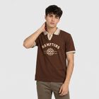 Men's Brown Polo Neck Polo T-Shirt, Brown, small
