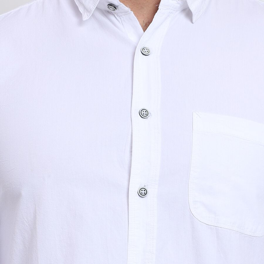 Men's 100% Cotton Casual Shirt, सफ़ेद, large