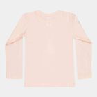 Girls Regular Round Neck Top, हल्का गुलाबी, small image number null