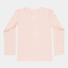 Girls Regular Round Neck Top, Light Pink, small image number null