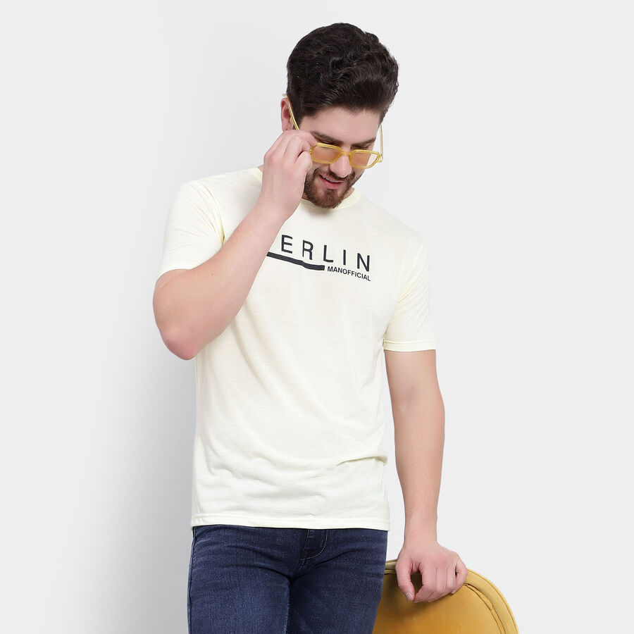 Round Neck T-Shirt, Yellow, large image number null