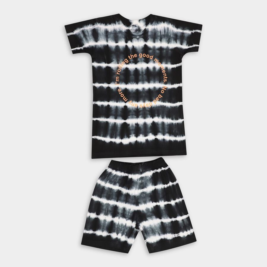 Boys' 100% Cotton Knit Baba Suit , Black, large image number null