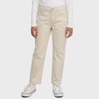 Girls' Beige Regular Fit Jeans, गहरा पीला, small