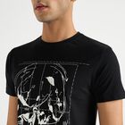 Men's Round Neck Half Sleeves T-Shirt , काला, small image number null