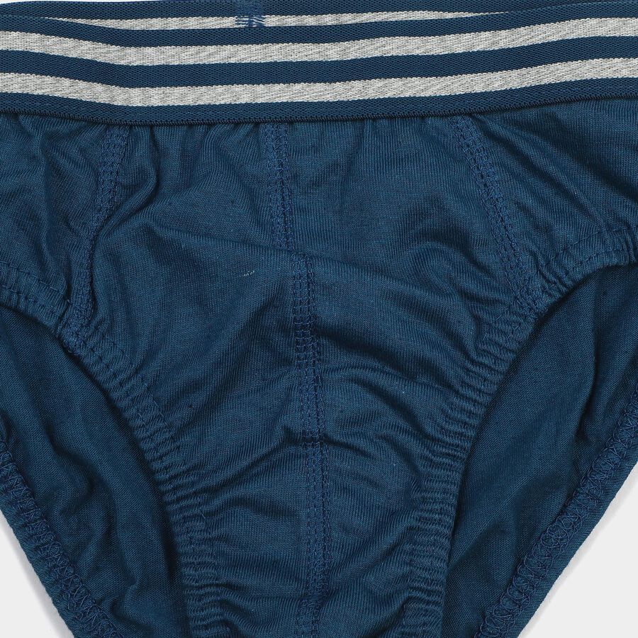 Boys Navy Blue Regular Fit Solid Briefs, Teal Blue, large