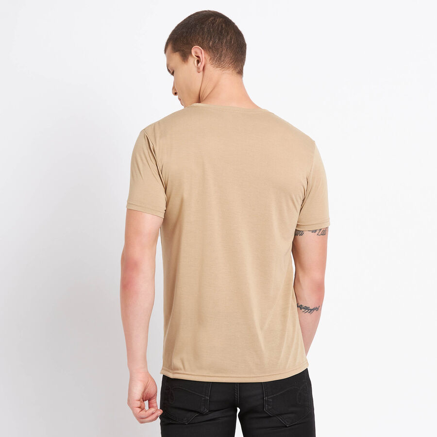 Round Neck T-Shirt, Beige, large image number null