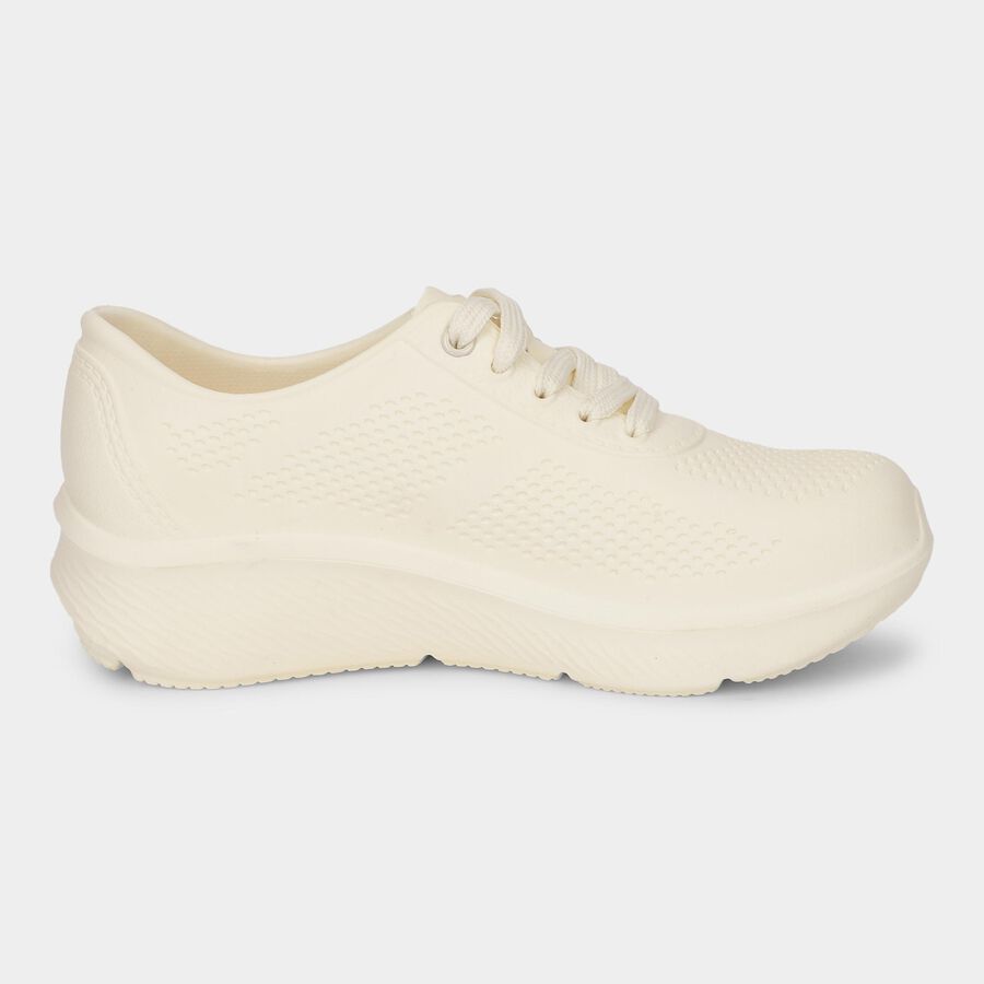 Women's Soft Beige Lace-Up Casual Shoes, Beige, large image number null