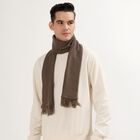 Men's Warm Brown Textured Muffler, Brown, small image number null