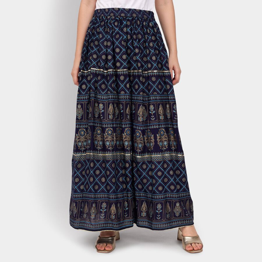 Ladies' Lehenga Skirt, Navy Blue, large image number null