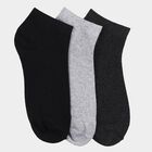 Men's Ankle Length Socks Pack of 3 ( Grey Melange, Black, Charcoal ), Charcoal, small