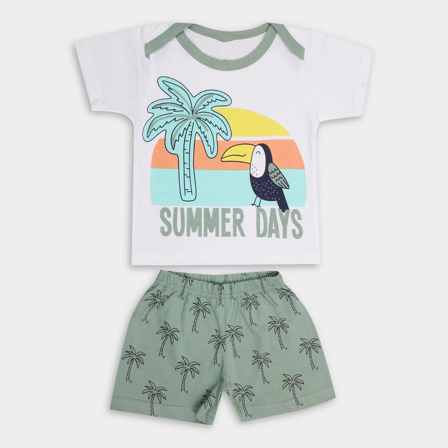 Infant Boys' 100% Cotton Baba Suit, हल्का हरा, large image number null