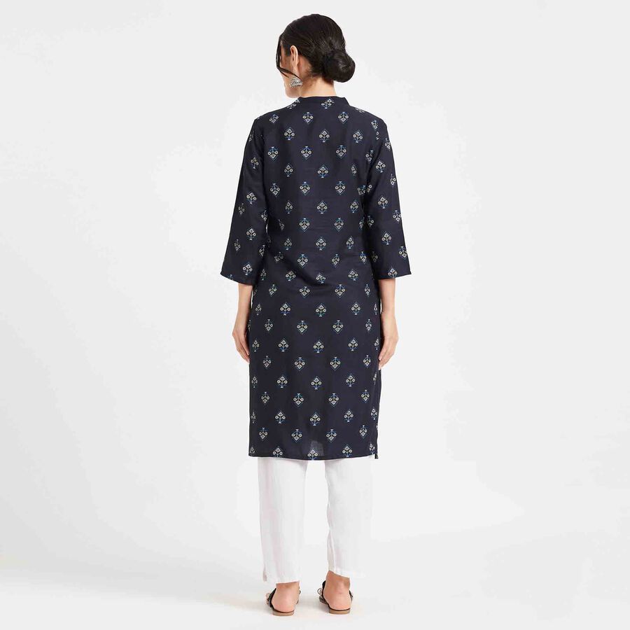 Printed Kurta, Navy Blue, large image number null