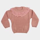 Infants Pink Crew Neck Long Sleeve Pullover, Light Pink, small