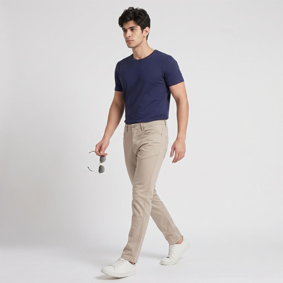 Men's Light Grey Slim Fit Solid Jeans, हल्का ग्रे, large