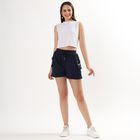Women's Navy Blue Cargo Shorts, Navy Blue, small image number null