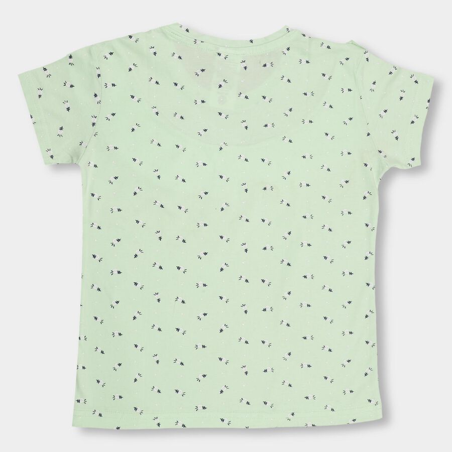 Girls' 100% Cotton T-Shirt , हल्का हरा, large image number null