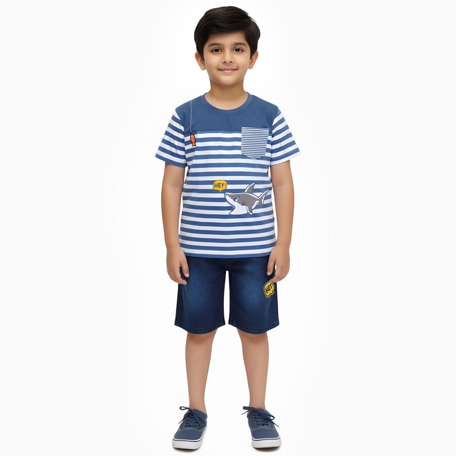 Boys' Woven Baba Suit, नेवी ब्लू, large image number null