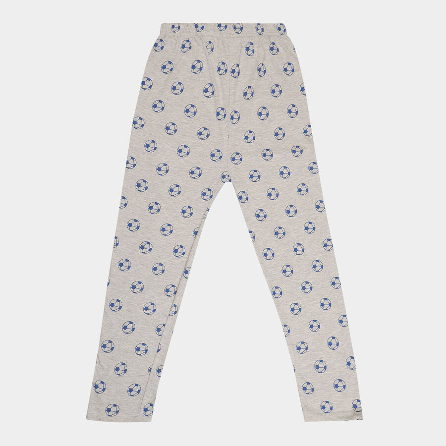 Boys All Over Print Pyjama, Melange Light Grey, large image number null