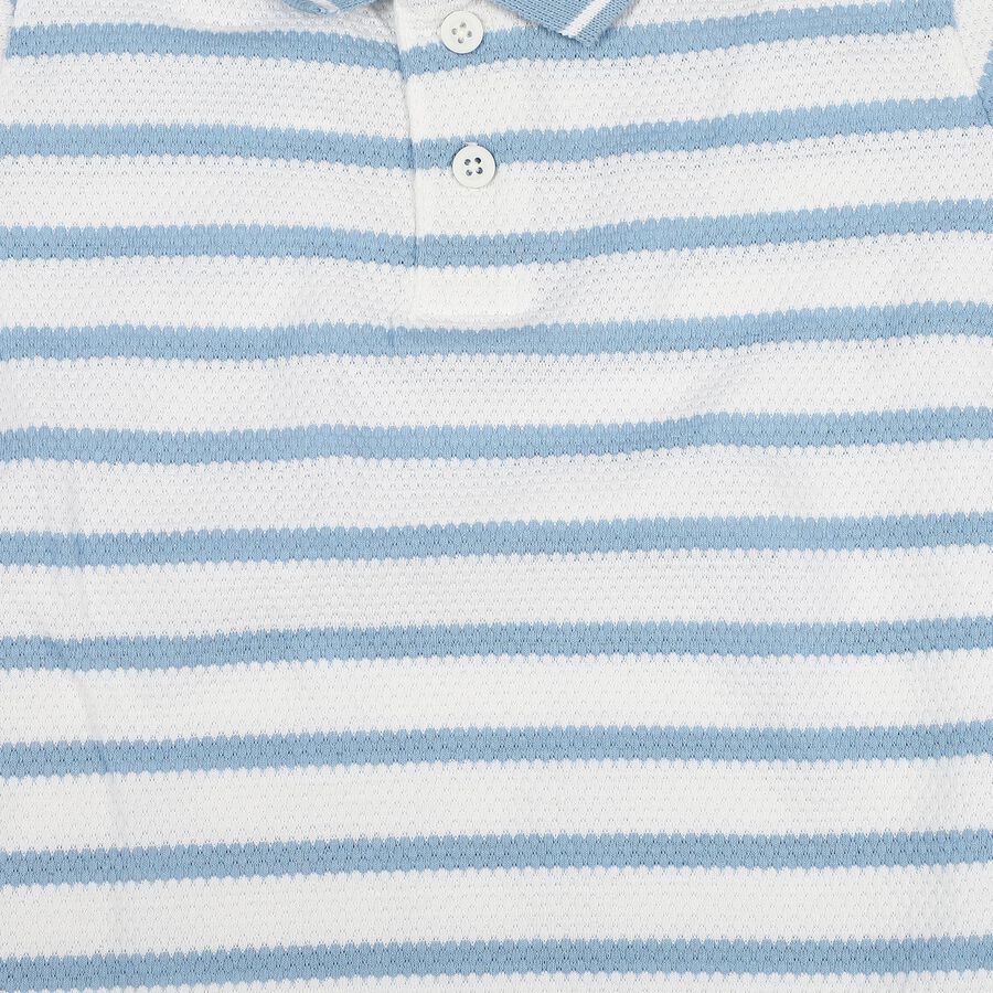 Boys Light Blue Round Neck Casual T-Shirt, हल्का नीला, large