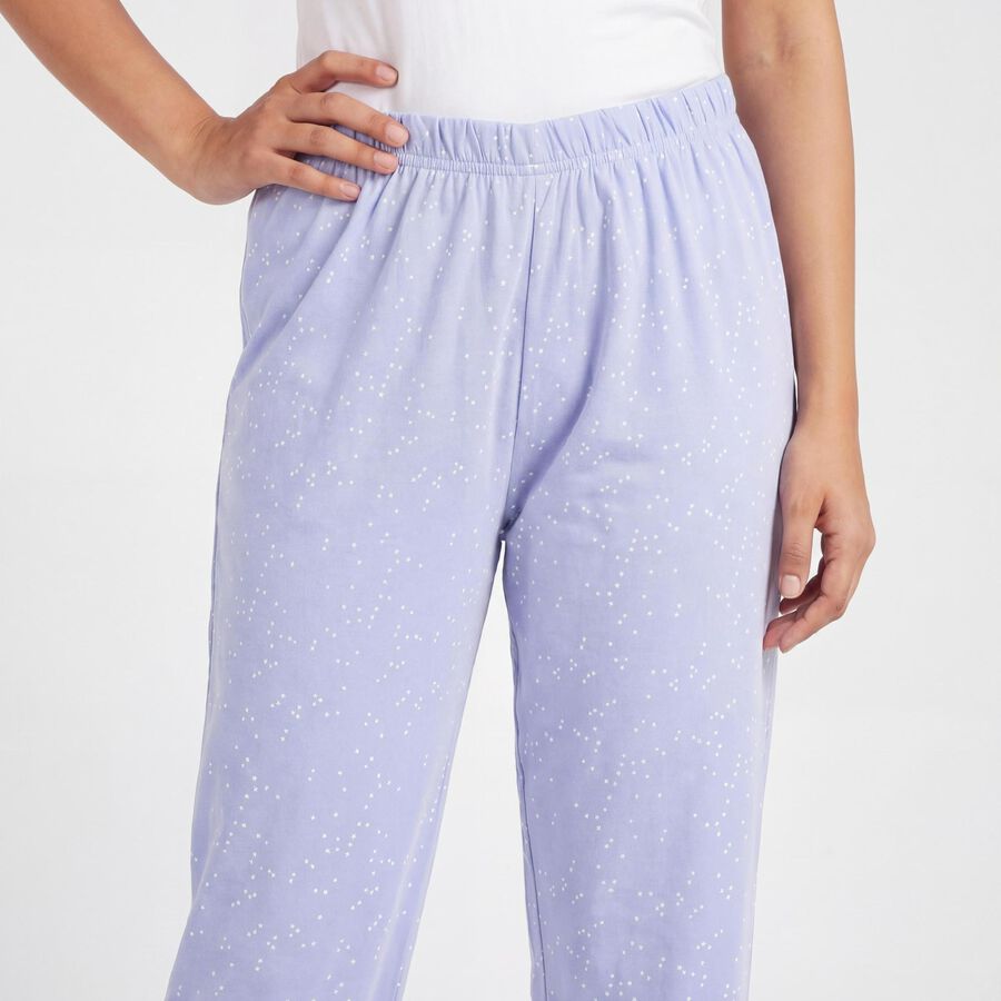 Women's Light Blue Relaxed Fit Solid Pyjama, हल्का नीला, large